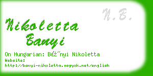 nikoletta banyi business card